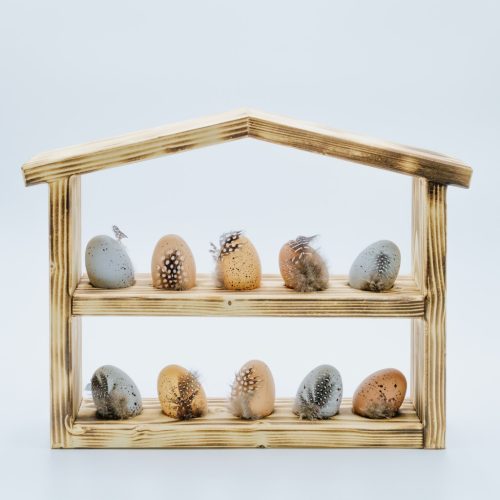 Égetett fa tojástartó 10 db-os