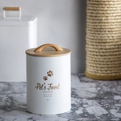 HOMLA DINGO fém állateledeltartó edény fehér 17x13 cm