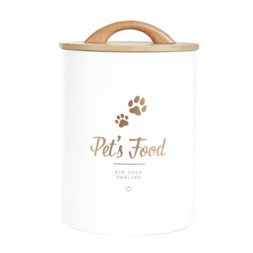 HOMLA DINGO fém állateledeltartó edény fehér 17x13 cm