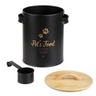 HOMLA DINGO fém állateledel tartó tartály fekete 20x16 cm