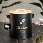 HOMLA DINGO fém állateledel tartó tartály fekete 23x22 cm