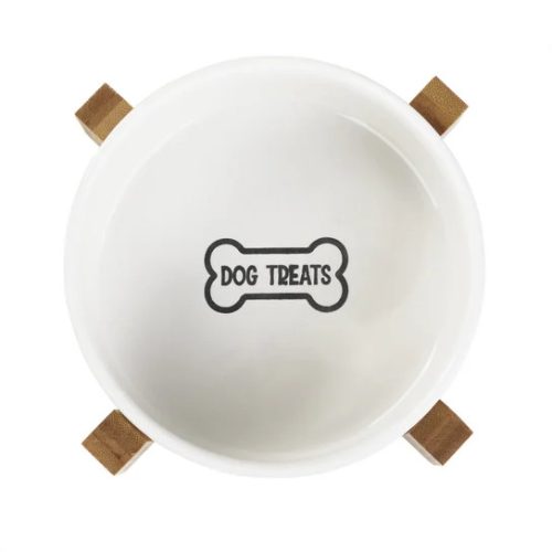 HOMLA TREATS kutyatál "M" bambusz talppal 16x10 cm