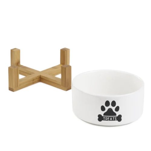 HOMLA TREATS kutyatál "M" bambusz talppal 16x10 cm