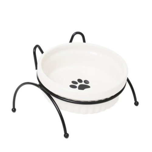 HOMLA CATTY fehér tál fém állványon 12 cm