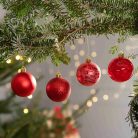 HOMLA Ethan gömbök piros, 12 db. 6 cm