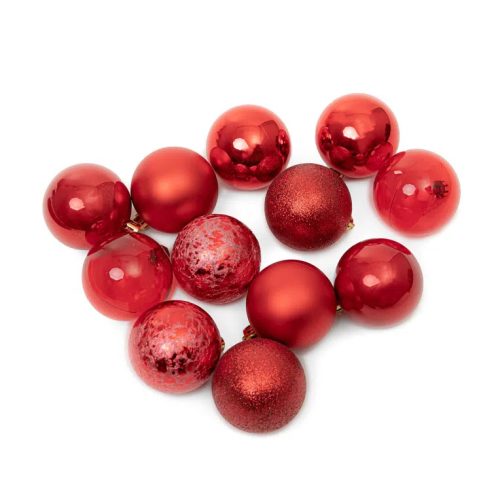 HOMLA Ethan gömbök piros, 12 db. 6 cm